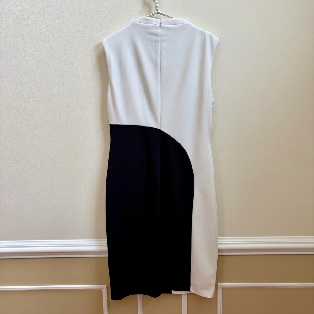 Halston Heritage Black and White Midi Dress - Picture 5 of 8